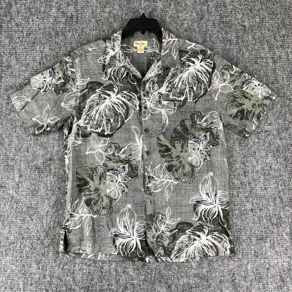 Panama Jack Shirt Mens‎ Large Hawaiian Monstera Button-Down Camp Aloha Cabana - Picture 1 of 11